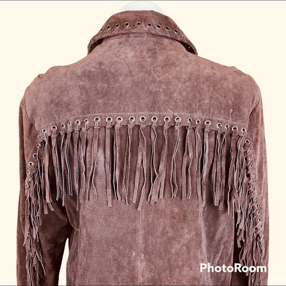 Vintage East West Style Excelled Collection Fringe Leather Hippy Jacket 
Size XL - Picture 4 of 7